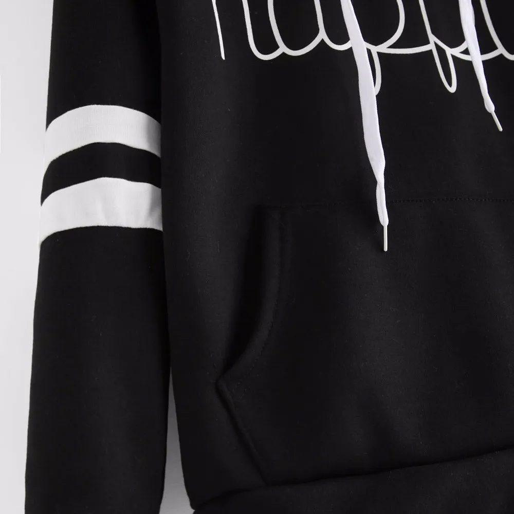 

Womens Letters Applique Long Sleeve Hoodie Sweatshirt Pullover Tops Blouse For Laides Fashion Autumn Winter Outwear Jacket Coats