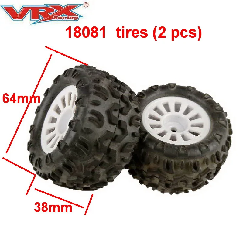 Rc-автозапчасти шины VRX 18081 64 мм 2 шт. для грузовиков Racing 1/18 RC | Игрушки и хобби