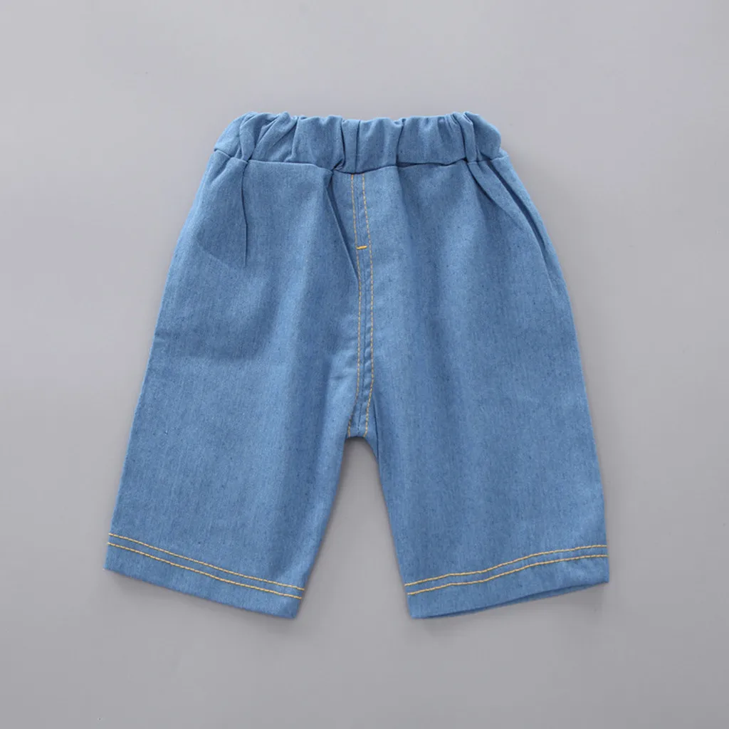 Toddler Boy Clothes Summer Crown T Shirt+ Denim Shorts Pants Sets Outfits Children Baby Clothing For Boys 1 2 3 4 5 Years