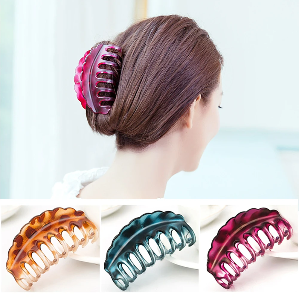 1pc Hair Clip for Women Large Size Acrylic Hairpins Girls Crab Claws Makeup s Washing Accessories | Красота и здоровье