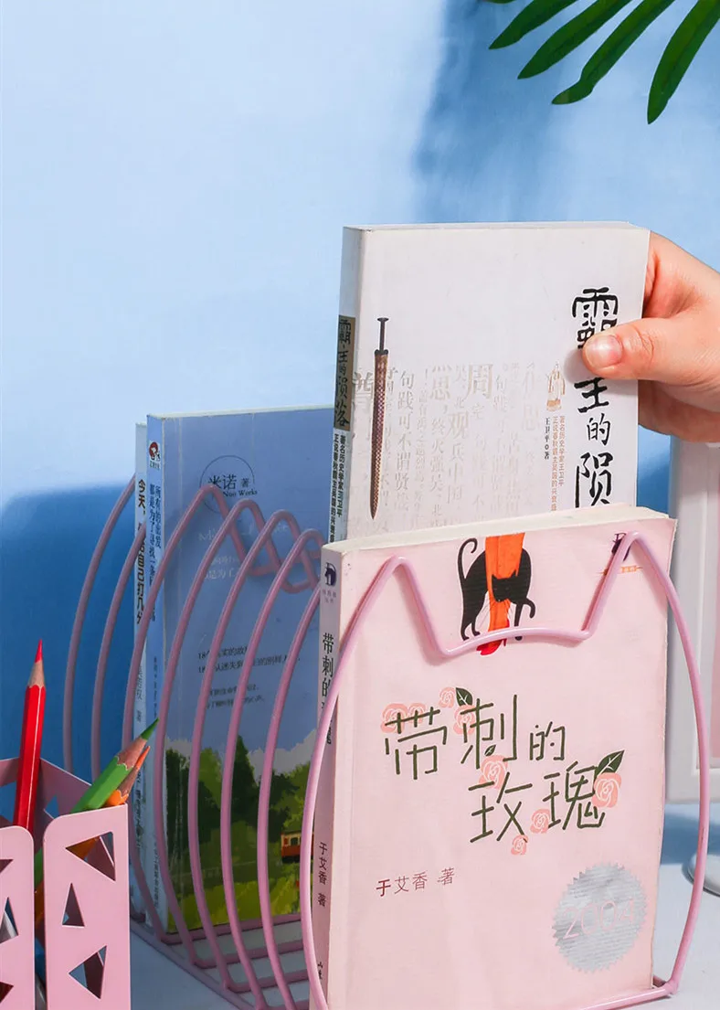 1 шт., креативный металлический книжный журнал Kawaii Cat, подставка для книг, держатель, книжная полка, органайзер для хранения документов, полка