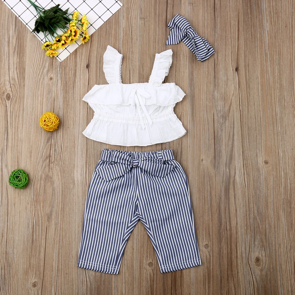 Комплект одежды для малышей летняя одежда маленьких девочек жилет укороченный