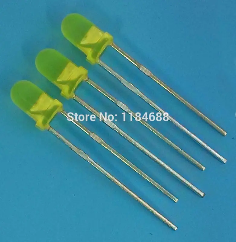 Бесплатная доставка! 1000 шт./лот 3 мм супер яркий круглый рассеянный желтый