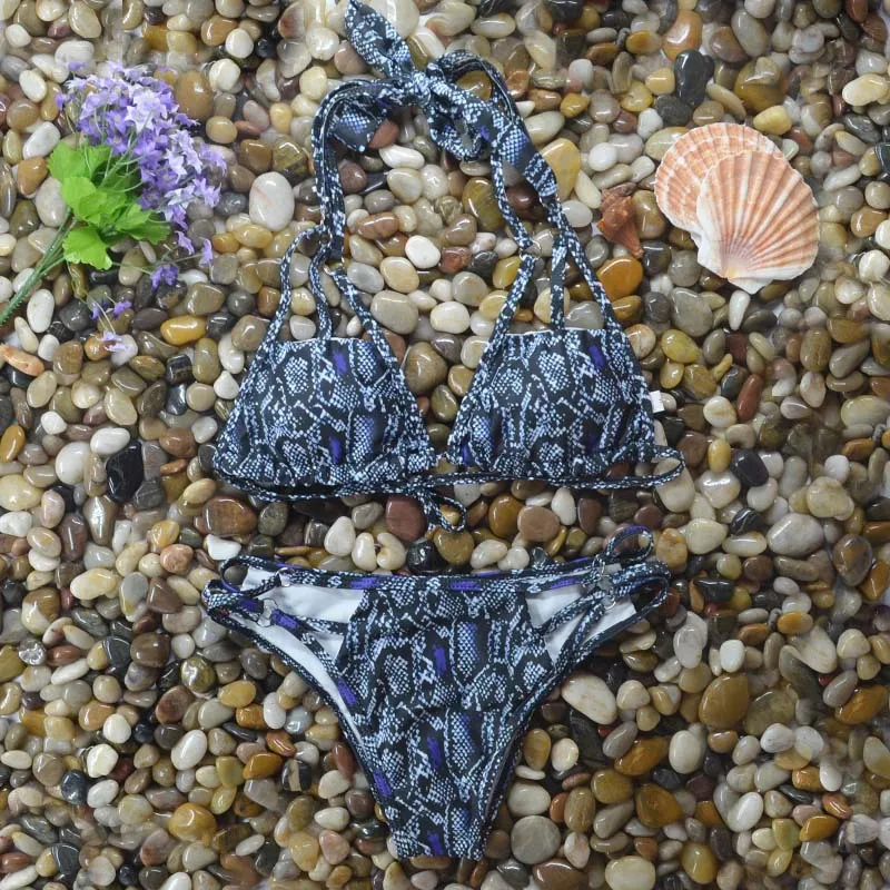 2017 Новый Женщины Купальник Костюм Сексуальное Бикини Змеи Растяжки Цвет