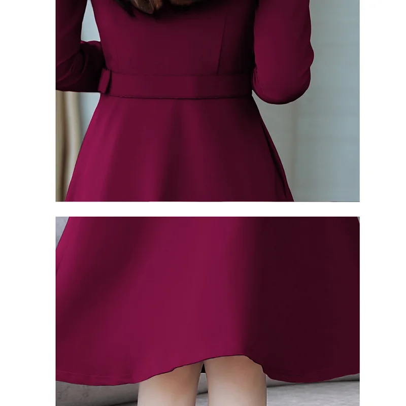 

Autumn Winter Women Dress New Fashion Slim Long Sleeve Office Dress Women Party Club Casual Elegant Dresses Plus Size 3XL AA424