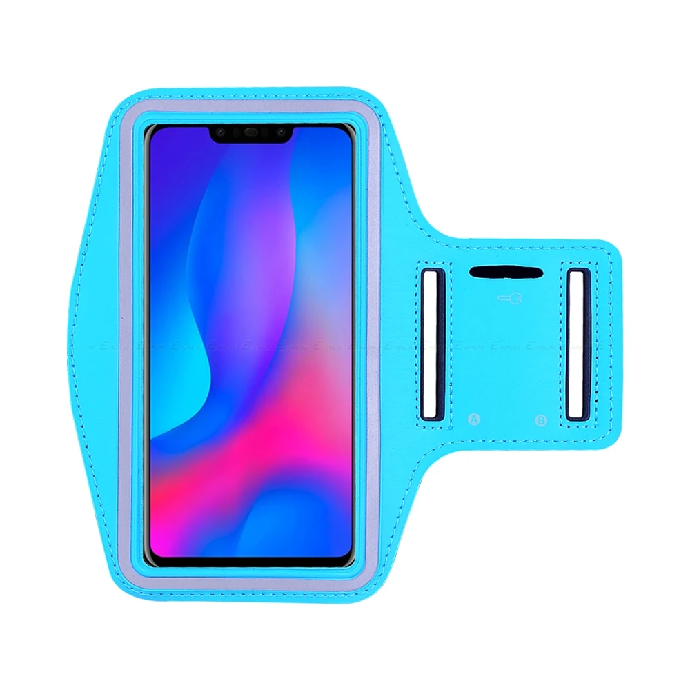 Небесно-голубой Чехол на руку для HuaWei Nova 5 5T 5Z 5i 4e 4 2i 2S 2 3i 3e 3 Smart Young Pro Lite Plus Sport Running Gym Phone Bag - Цвет: Небесно-голубой