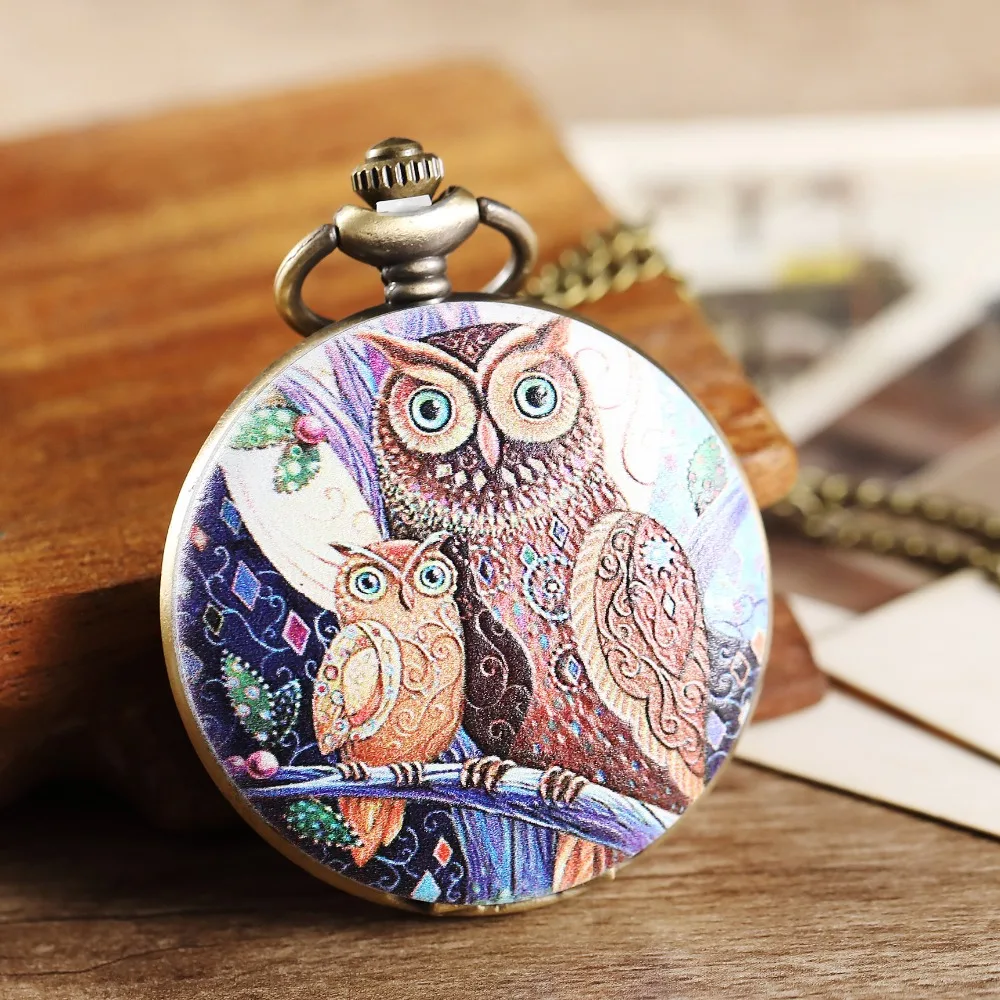 Винтажные мужские и женские карманные часы с большим циферблатом цветным