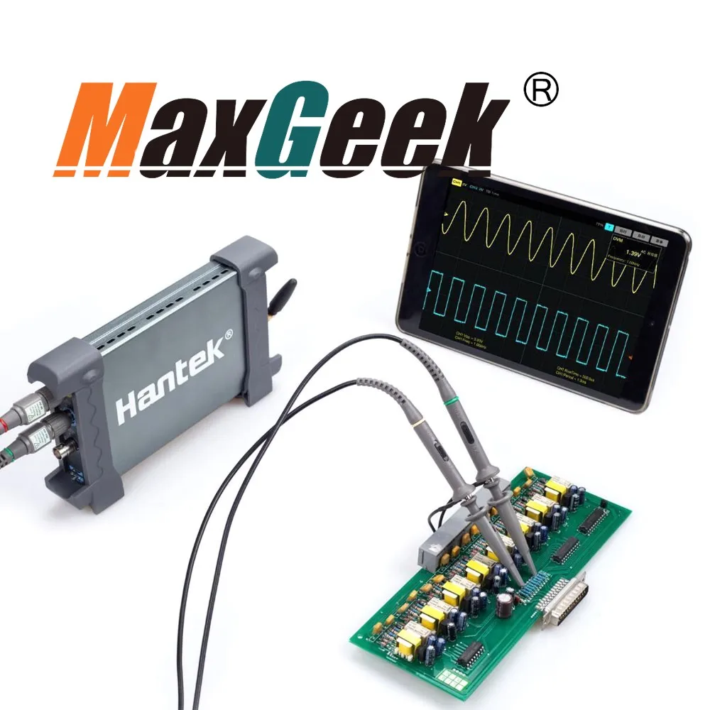 Осциллограф MAxgeek Hantek IDSO1070A 70 МГц полосы пропускания iPhone/iPad/Android/Windows 2CH USA |