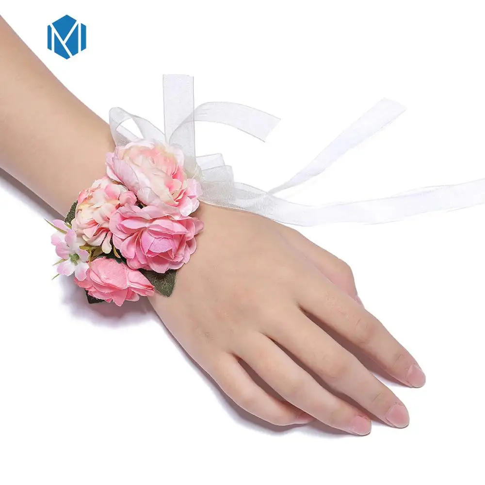 peony 1 Свадебный Цветочный браслет, цветочный венок, повязка на голову с цветами для девочек, повязка на голову для волос для женщин, свадебный браслет, аксессуары для волос Hoofdband - Цвет: peony 1