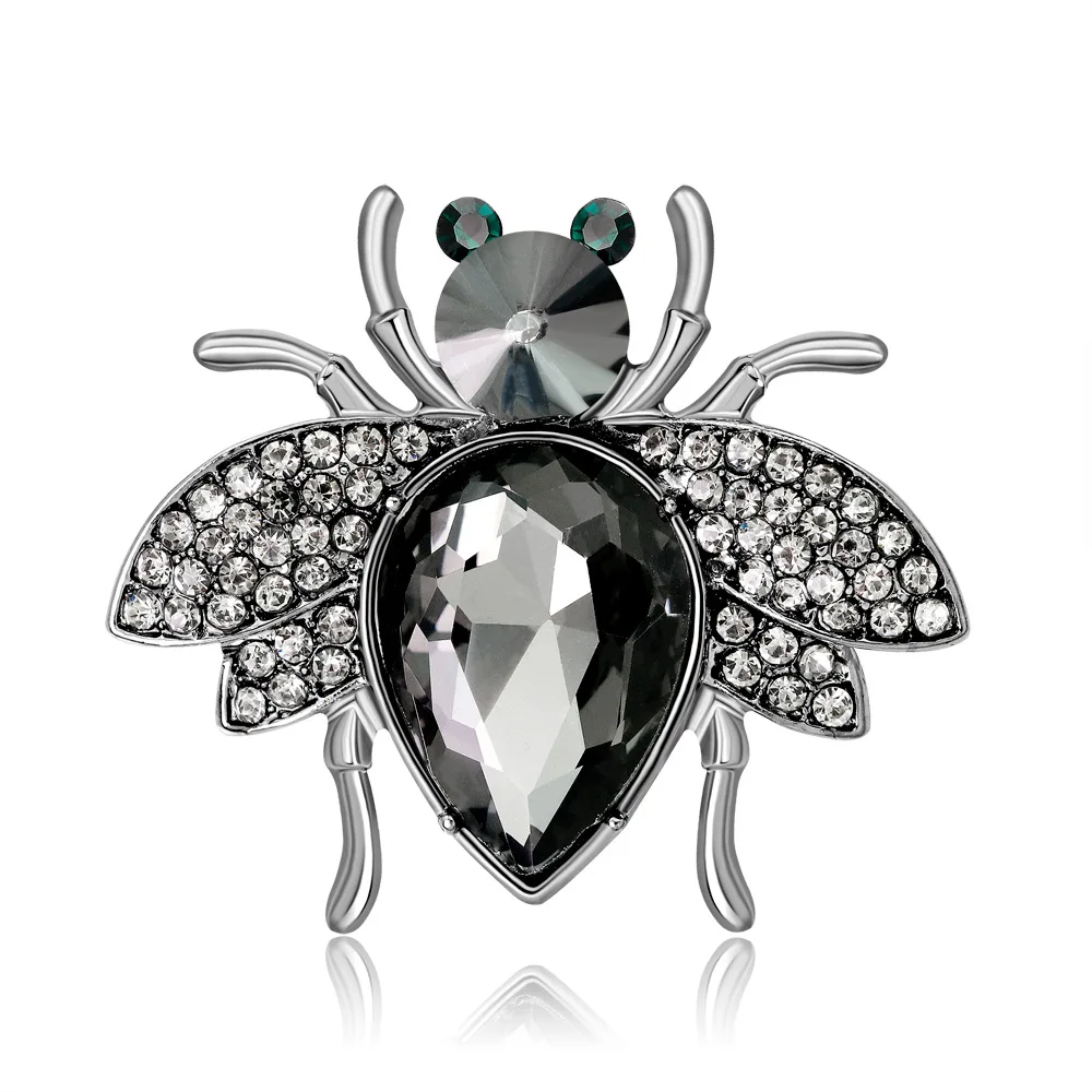 Enacolor Exquisite Insects Bee Brooch Vintage Rhinestone Broach Crystal Hijab Pin for Women Clothing Accessories Brosh | Украшения и
