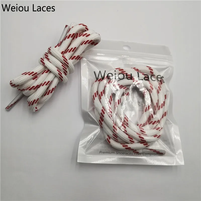 Weiou 5,5 мм уличные походные спортивные шнурки для папы полосатые полиэфирные шнурки круглые шнурки прямые поставки с фабрики шнурки черные