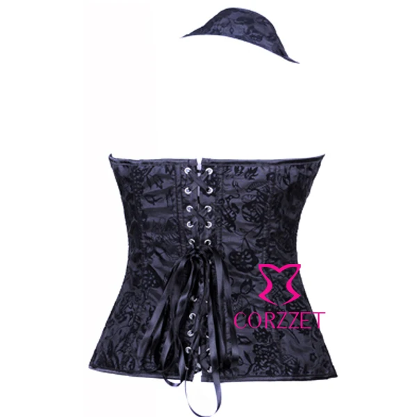Женский корсет черный с цветочным узором | Женская одежда