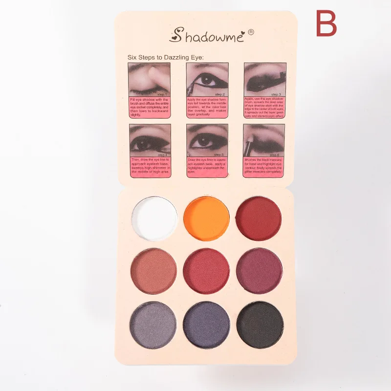 Палитра теней для век матовые тени 9 цветов водостойкие век| |
