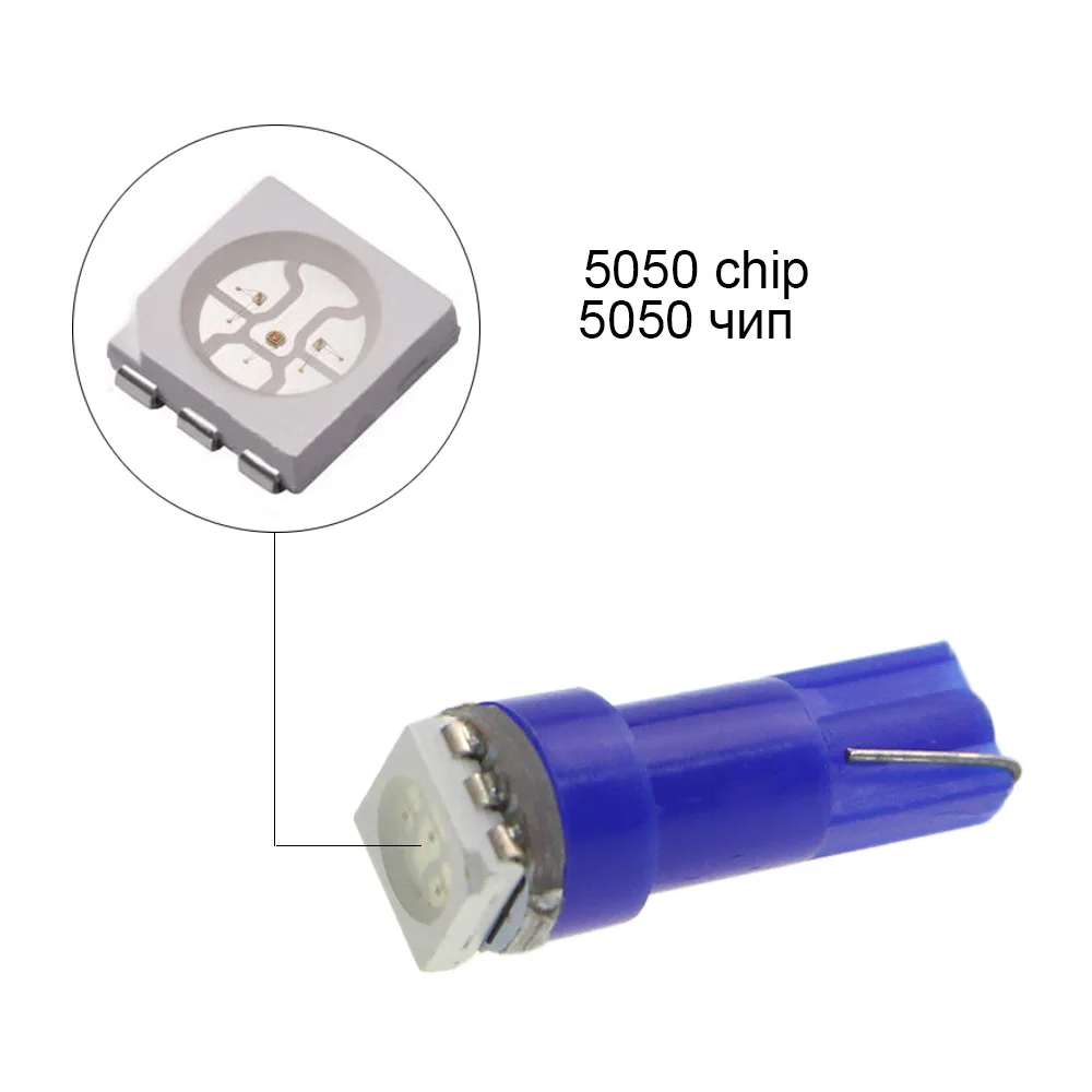 KEIN 100 шт. 12 В w3w светодиодный светильник T5 5050 1SMD авто Стайлинг приборная панель
