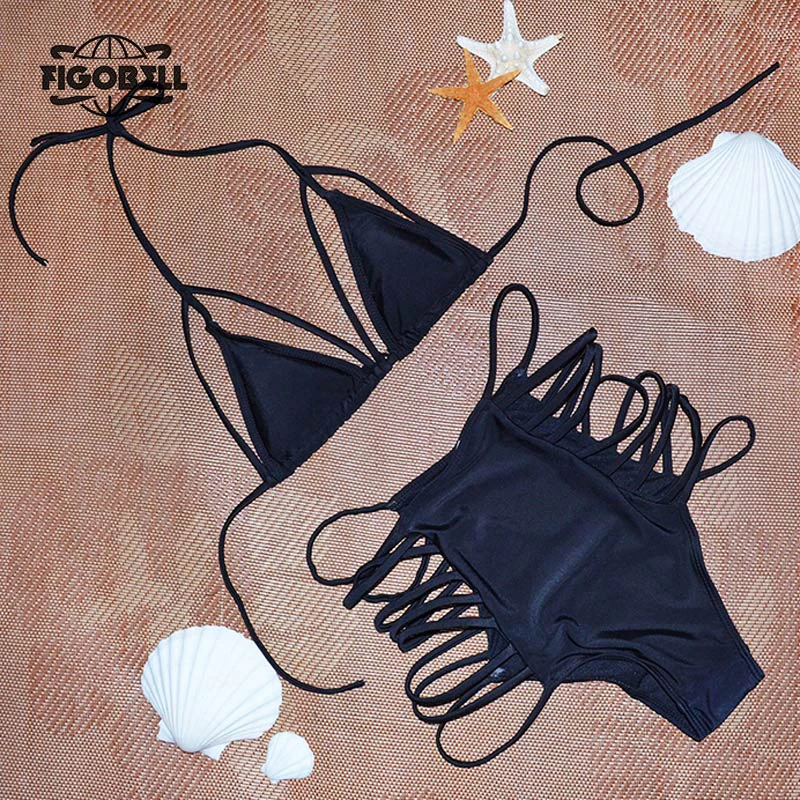 Женский купальник бикини FIGOBELL треугольный с высокой талией 2017|suit suit|suit topsuit women |