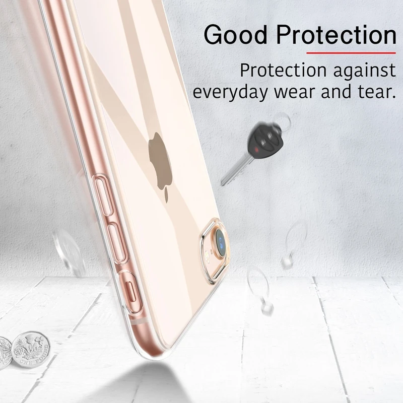 Прозрачный чехол для телефона Apple iPhone 11 12 Pro Max 5 5s 6 6s 7 8 XS X Plus SE прозрачный мягкий из