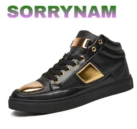 SORRYNAM 2016 New listing fashion PU leather high-top men's casual shoes High Quality Mens street style Fashion Men Shoes | Обувь