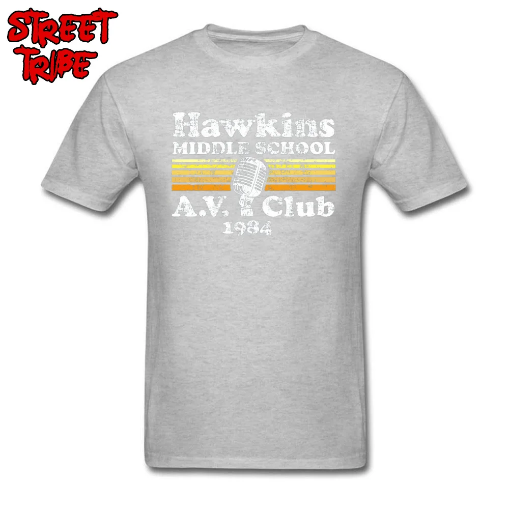 Фантастическая Футболка мужская футболка ужас ТВ Hawkins Middle School странные вещи Топы