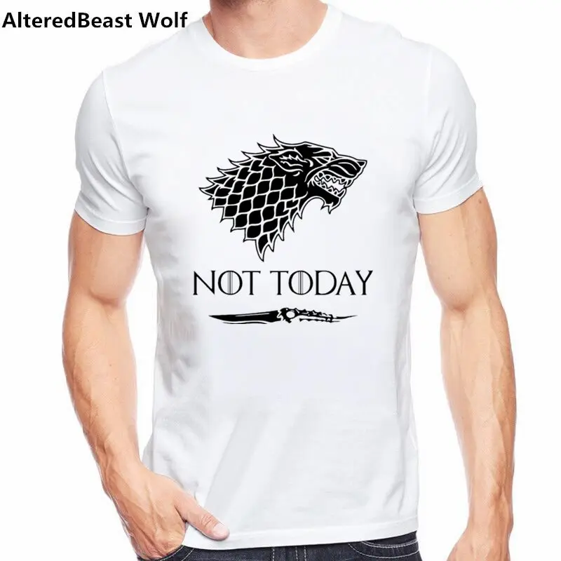 Не сегодня Арья Старк GOT Night King Targaryen GAME OF THRONES футболка безликих мужчин дом черно