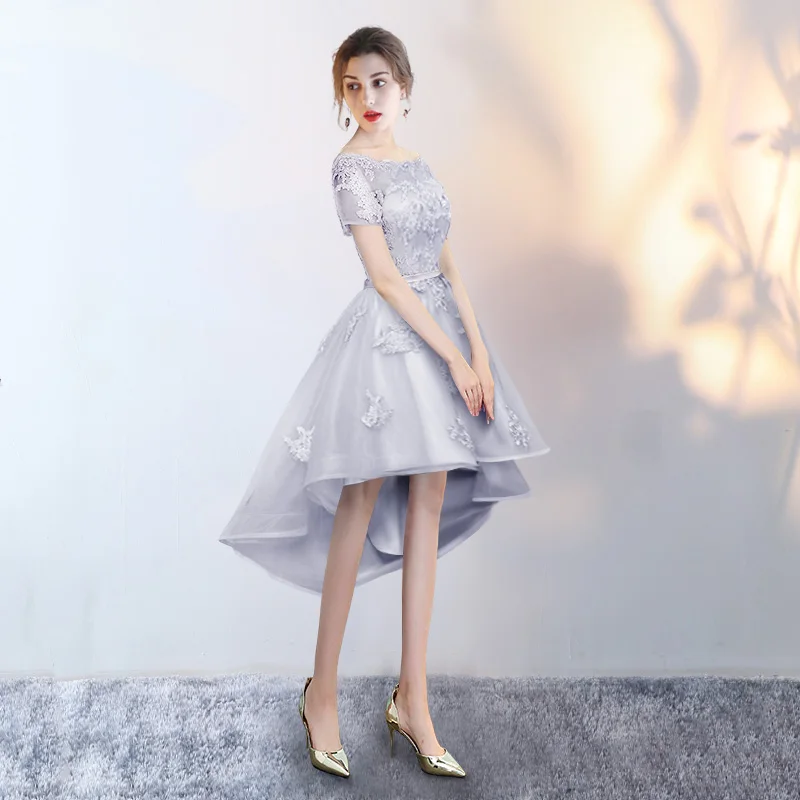 Женское вечернее платье длинное ассиметричное с коротким рукавом|new evening dresses|formal