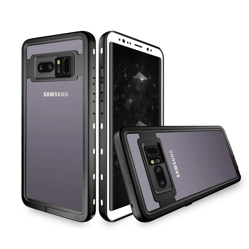 Водонепроницаемый чехол для телефона для samsung Galaxy S9 S9 Plus Note 8 9 360 полный корпус прочный прозрачный чехол Крышка с Экран протектор - Цвет: White