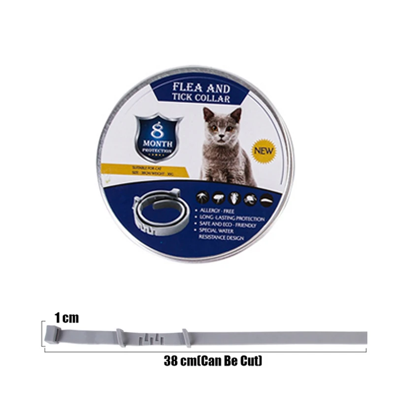 Cat Collar Сересто ошейник для собак Комаров Репеллент ошейник для насекомых Регулируемый ошейник для домашних собак кошек анти блох клещей вшей предотвращает - Цвет: Cat Collar
