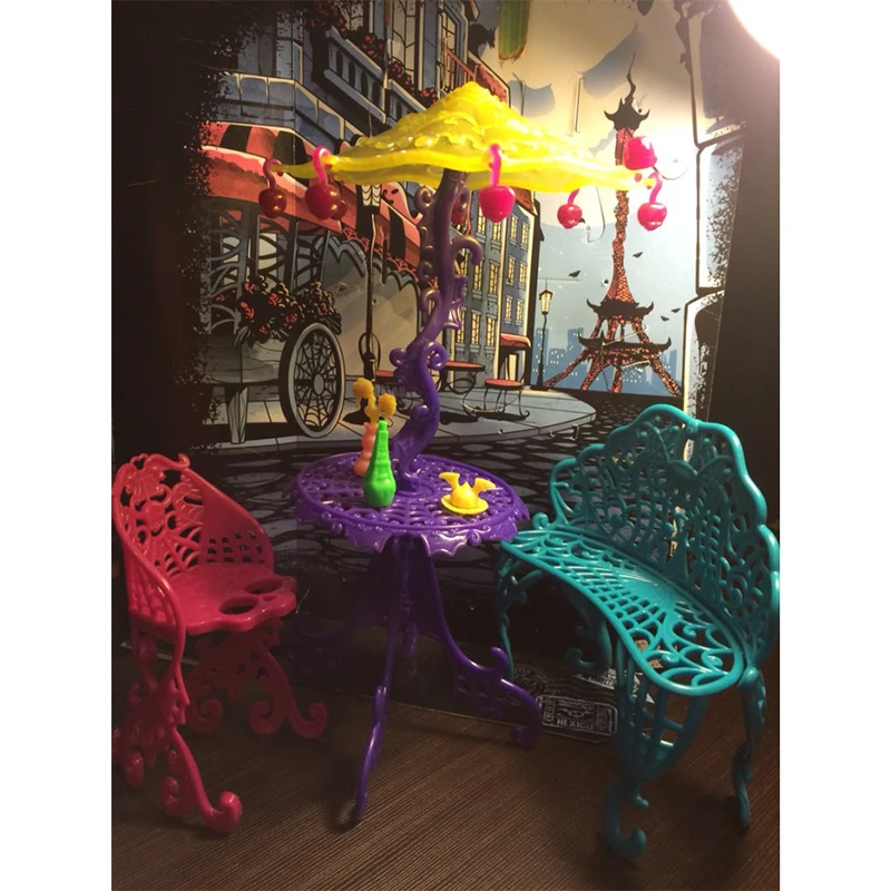 Один комплект кукольная мебель путешествия скарис кафе стул и корзина новые