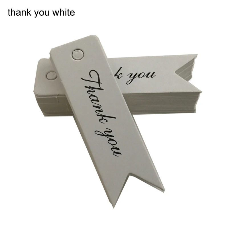 thank you white Закладки упаковка для шоколада карты без логотипа бирки Ретро выпечки этикетки для одежды 100 шт небольшой ярлычок DIY для пошива швейных изделий - Цвет: thank you white