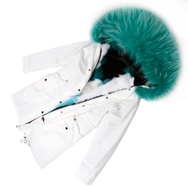 2018 длинная парка зимняя куртка для женщин воротник из натурального меха енота