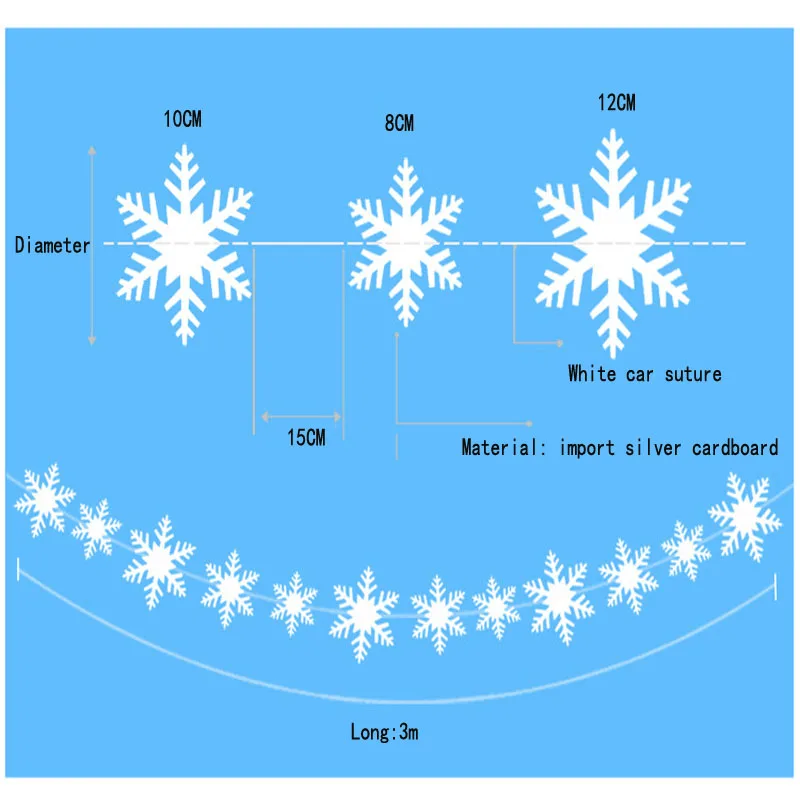 Фотография 3 м яркая белая фотография гирлянда флажок для дома Рождественская