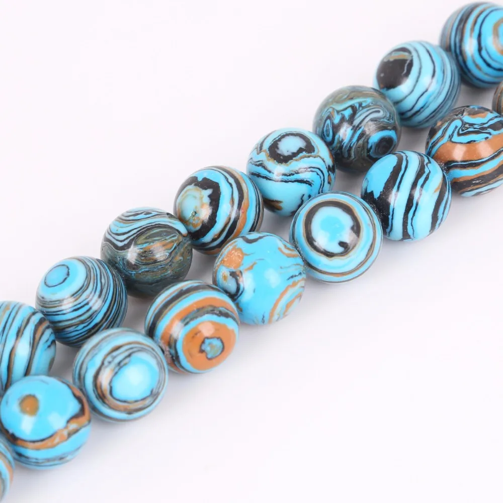 Новые модные бусины из искусственного синего малахита бусы для женщин Diy колье и