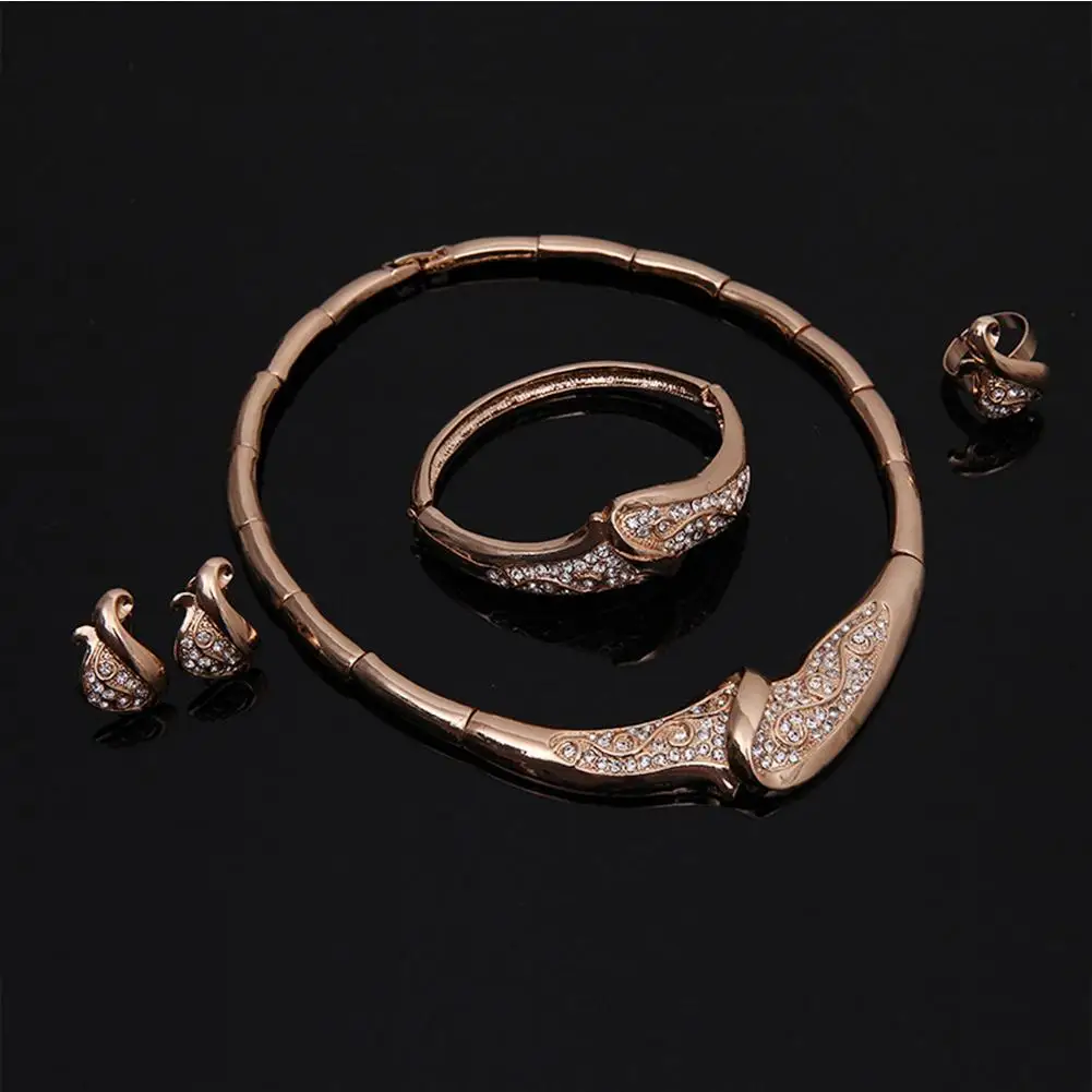 Swan shape African Gold Color Fashion Romantic Bridal Necklace Vintage Women Costume Jewlery Sets | Украшения и аксессуары