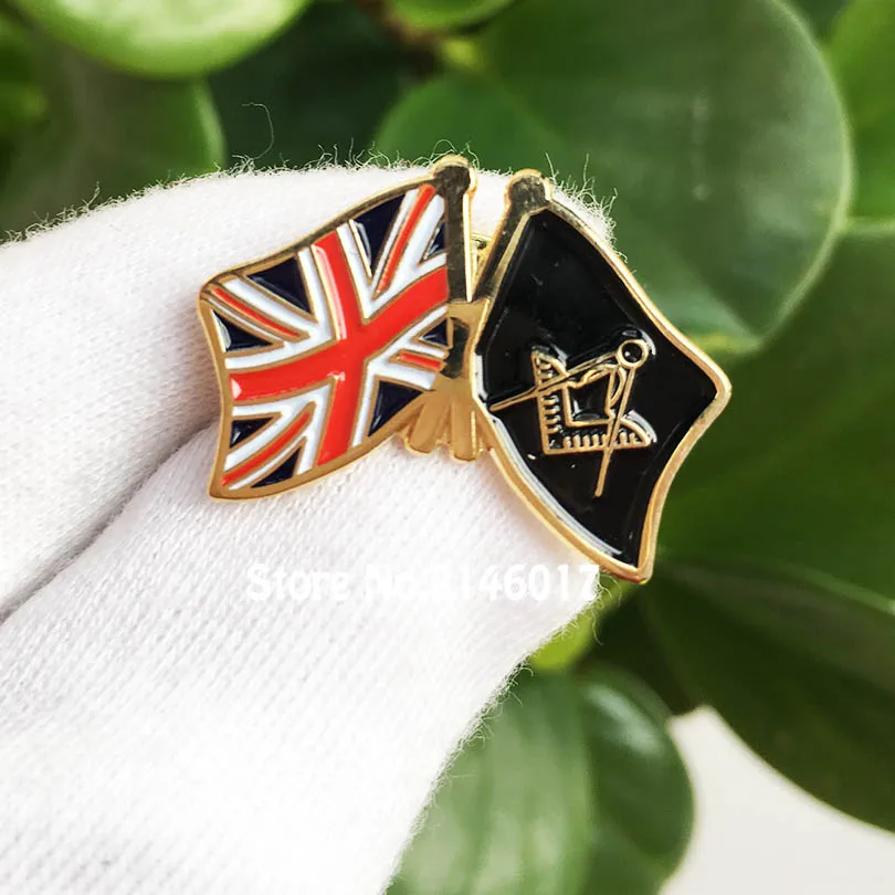 

United Kingdom UK Flag Masonic Freemason Pin Soft Enamel Lapel Pins and Brooch Free Masons Friendship Badge Metal Craft Lodge