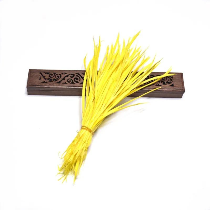 yellow 20 шт./лот, натуральные гусиные перья для головных уборов, 15-20 см, цветные перья для волос, для рукоделия, вечерние украшения, сделай сам, ювелирные изделия - Цвет: yellow