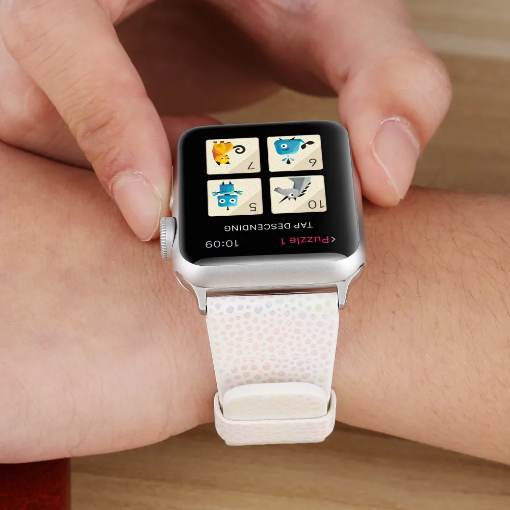Кожаный ремешок с принтом змеиной кожи для apple watch series 4 3 2 сменный Apple iwatch 44/42/40/38 |