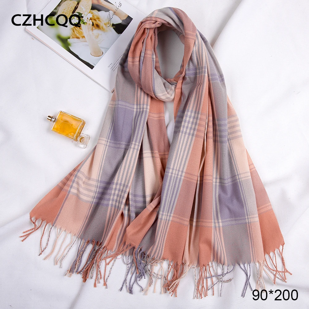 Длинный зимний кашемировый шарф женский шаль Foulard Femme Шея пашмины палантины шерсть хиджаб теплый плед одеяло женский шарф - Цвет: 3