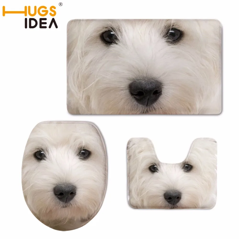 HUGSIDEA Highland Terrier набор туалетных ковриков для ванной комнаты моющиеся коврики