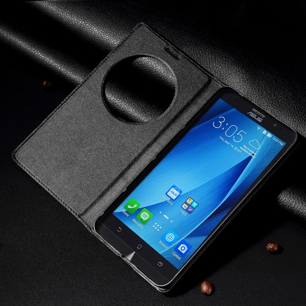 Dulcii для Asus Zenfone 2 ZE550ML крышка полый окно Смарт Кожаный Батарея чехол ZE551ML сумка 5