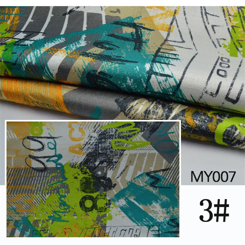 Graffiti prints design thick Linen cloth DIY Sofa upholstered cushion seat linen fabric | Дом и сад