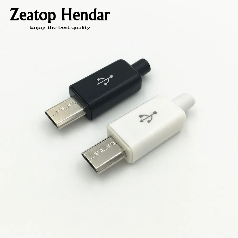 10 шт. 5 контактный штекер Micro USB приваренный удлиненный разъем для зарядки Android и т.