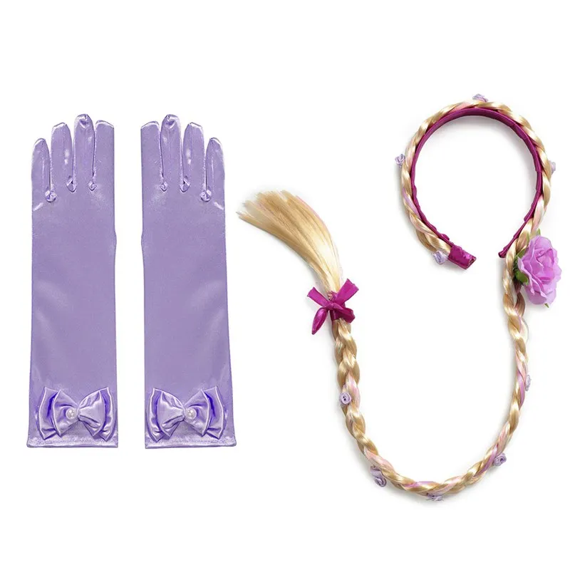 Accessories MUABABY костюм принцессы Софии для девочек; детское нарядное платье с блестками и цветочным принтом Софии; вечерние Детские платья для дня рождения - Цвет: Accessories