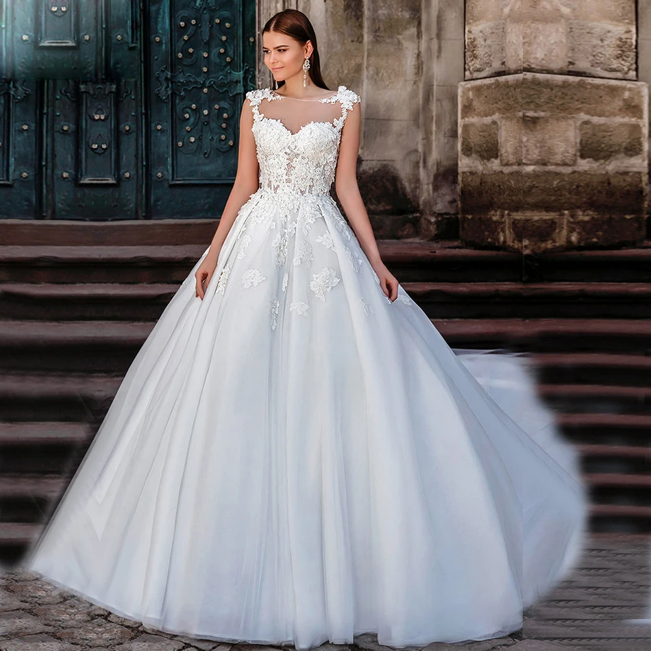 2016 Роскошные Свадебные Платья Vestido Де Novia Sexy Спинки С Коротким Рукавом Аппликации