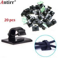 20pcs car cable winder fastener charger line clasp wire cord clip tie fixer organizer desk wall clamp holder management adhesive