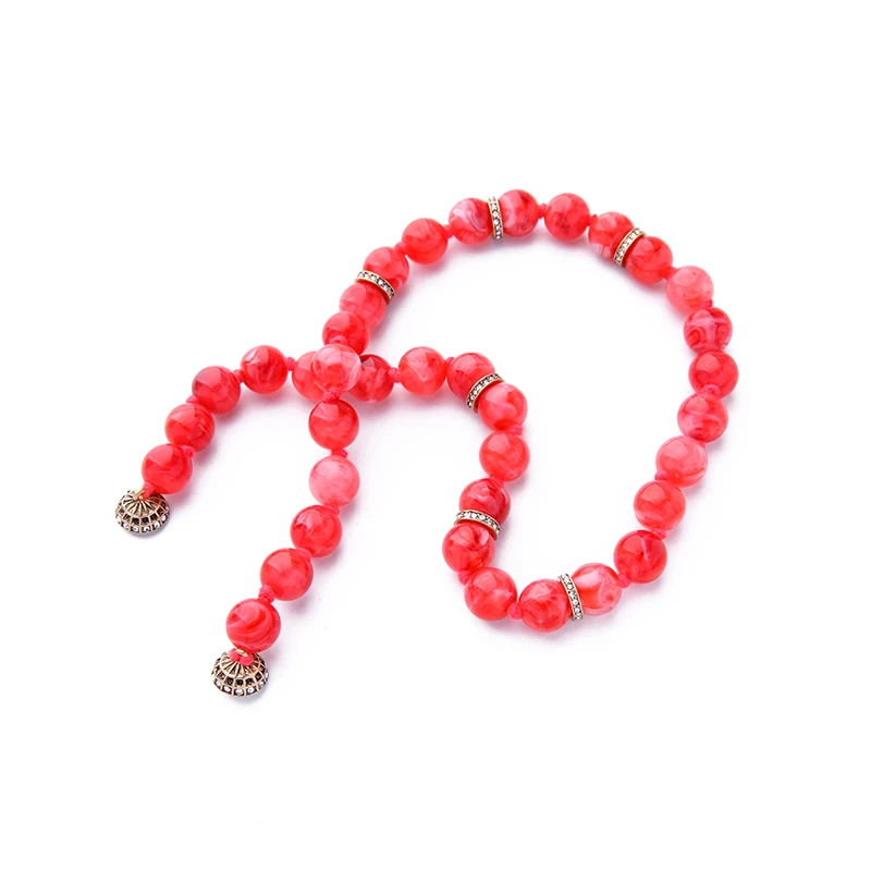 Оптовая цена 2017 красные акриловые бусы ожерелье Хрустальная Магнитная застежка