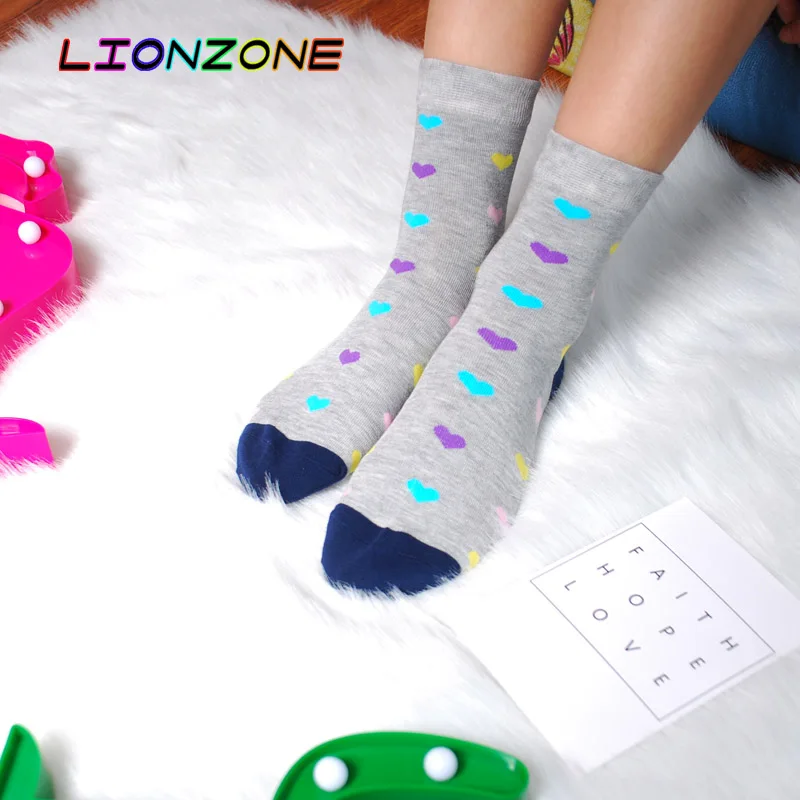 LIONZONE/6 пар/партия милые теплые женские носки с сердечком для леди мягкие удобные