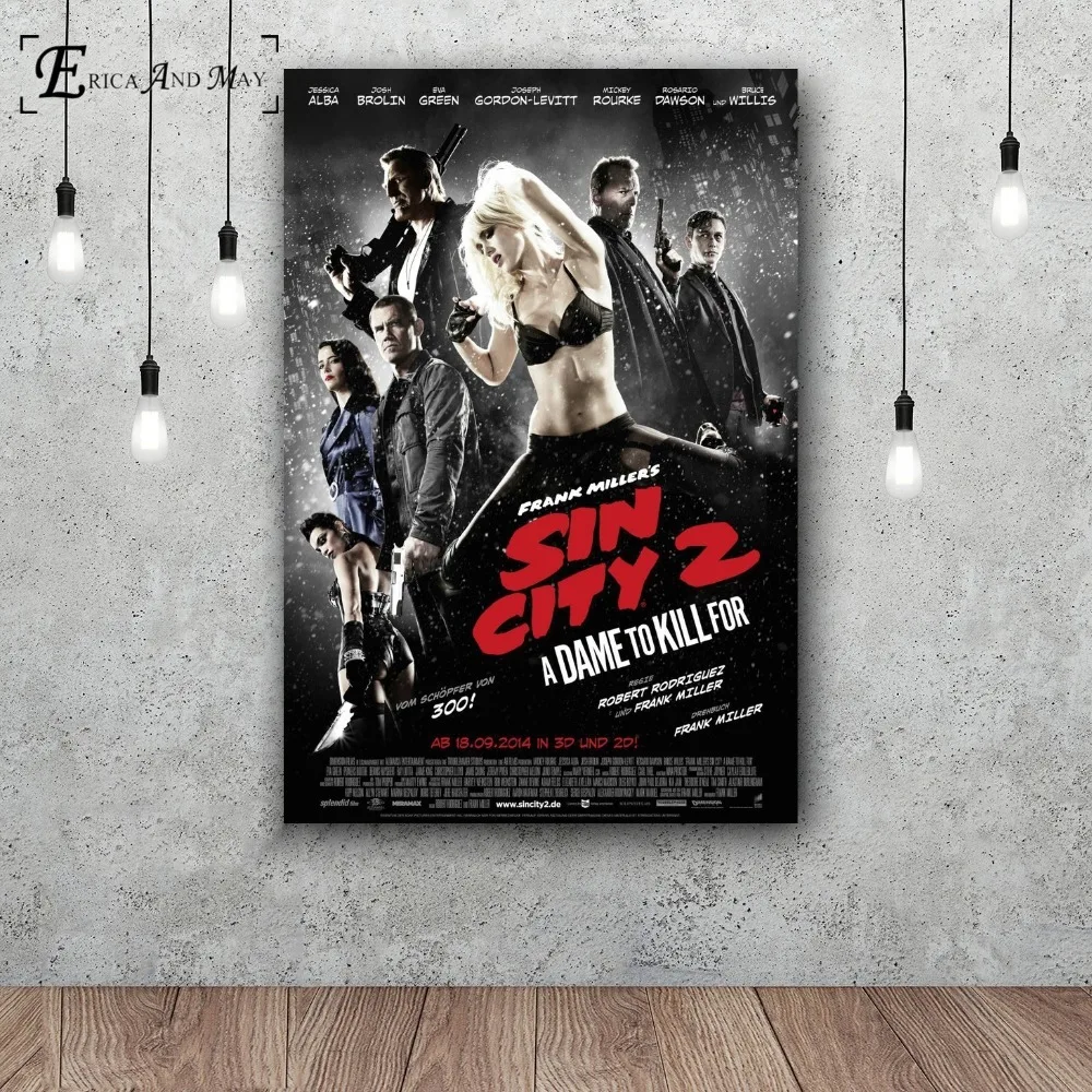 Sin City 2 ролика Сексуальная Eva зеленый Плакаты и художественная печать на холсте
