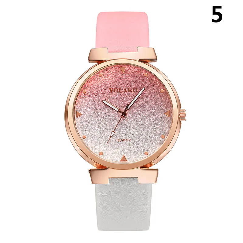 Новинка Женские кварцевые наручные часы с градиентом и цветным циферблатом