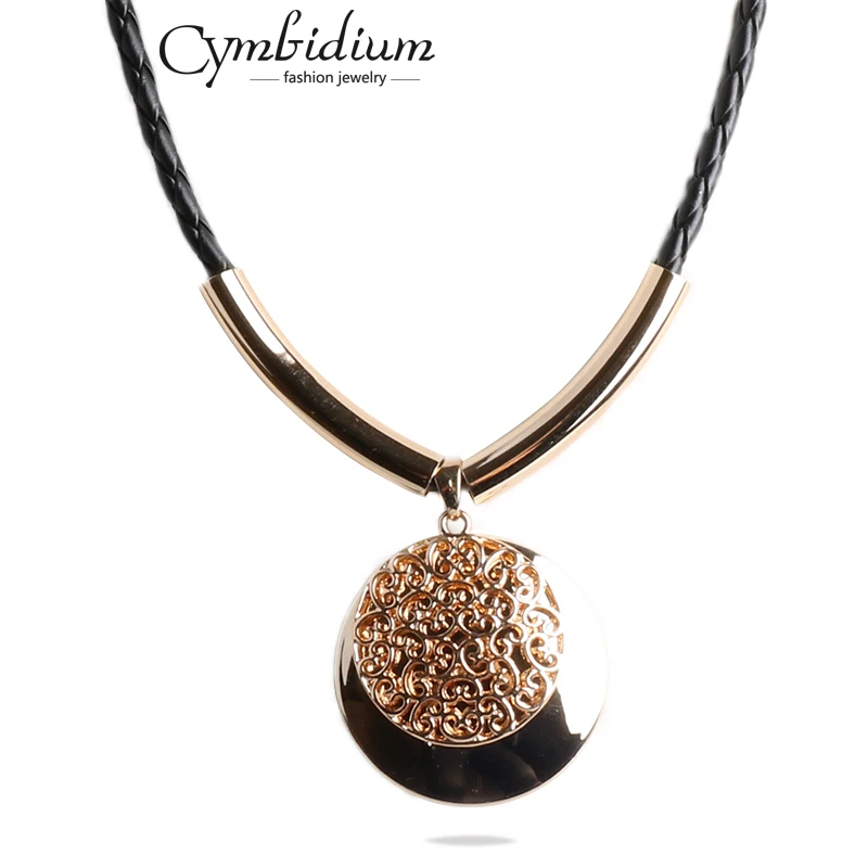 2017 женская Мода Кожа PU Веревка Золотой Полые вафельные с Кристалл Чокеры