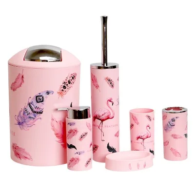 01-6 piece 6 шт. Модный узор Твердые Роскошные пластиковые аксессуары для ванной комнаты Набор зубных щеток Держатель Набор инструментов для ванной Аксессуары для хранения - Цвет: 01-6 piece