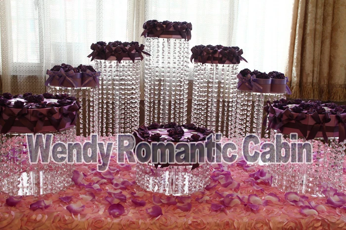 

8PCS Crystal Cake Stand - Wedding Cake Display - Transparent Cupcake Stands - Wedding Centerpiece - Wedding Table Centerpiece